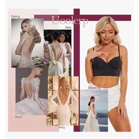 NEW Low Back Bras Backless Bra Plunge U-Shaped Halter Bra 3X - Picture 5 of 7